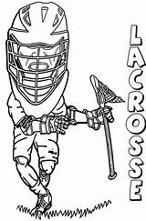 Lacrosse Coloring Playing Man Printable Pages Description sketch template