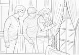 Harry Potter Coloring Kit Hermione Ron Granger Weasley Grimmauld Looking Place Window Fortheloveofharry sketch template