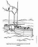 Coloring Pages Steam Boats Steamboat Fulton Robert Boat Kids Clermont Print History Go Book Color Printables Usa 19th Century Ship sketch template