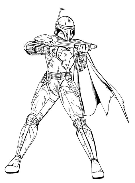 boba fett star wars kids coloring pages