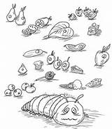 Hungry Caterpillar Very Coloring Pages Foods Fruits Drawing Printables Eric Carle Book Printable Junie Jones Raupe Nimmersatt Color Supercoloring Clipart sketch template