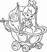 Coloring Pebbles Flintstone Flintstones Pages Baby Color Cartoon Drawings Cart Her 660px 3kb Choose Board sketch template