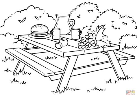 picnic bench coloring page coloring pages