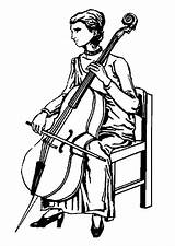 Cello Coloring Clip Cliparts Cellist Pages Getcolorings Edupics Violin Use sketch template
