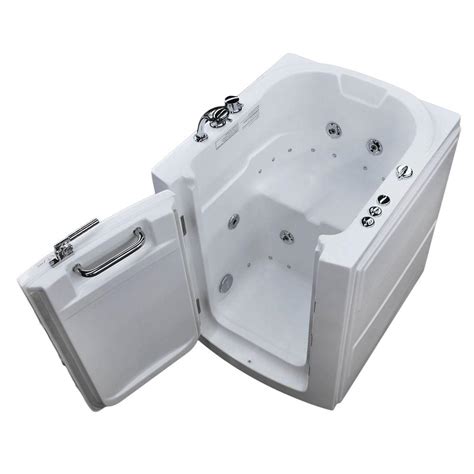 universal tubs nova heated  ft walk  air  whirlpool jetted tub  white  chrome
