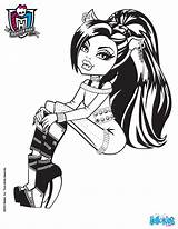 Coloring Clawdeen Monster High Pages Wolf Seated Bench Hellokids Color Dolls Girl Print Library Girls Choose Board Popular sketch template