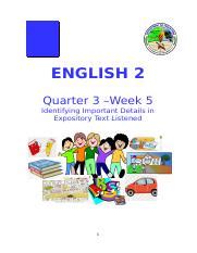 english  week    english  quarter  week  identifying