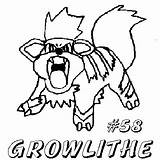 Pokemon Growlithe Pages Coloring Imprimer Template sketch template