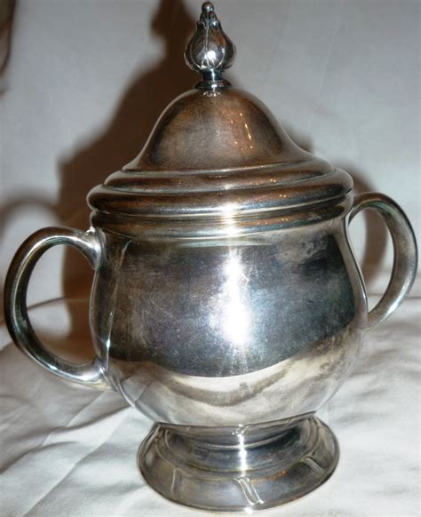 vintage silverplated oneida by community ltd hi light lidded sugar bowl