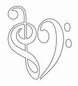 Bass Clef Colouring Drawing Clefs Heart Coloring Treble Forming Pages Getdrawings sketch template