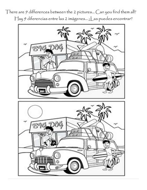 spot  difference printable hard