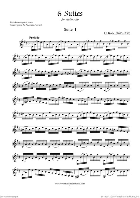 bach violin suites sheet music for violin solo pdf interactive