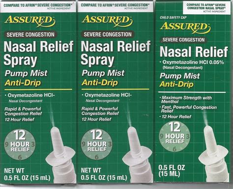 3 boxes assured severe congestion nasal relief spray