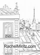 Eiffel Sketched Cafes sketch template