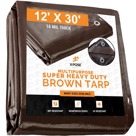 xpose safety    super heavy duty  mil poly tarp cover brown