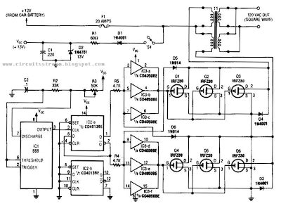 simple  inverter circuit diagram electronic circuit diagrams