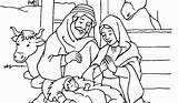 Jesus Birth Coloring Pages Printable Christmas Color Manger Getcolorings Family Getdrawings sketch template