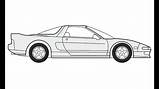 Nsx Honda Draw sketch template