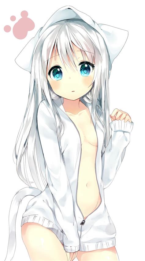 pin em white haired anime girls hair