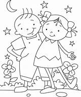 Coloring Pages Friendship Kids Colouring Friends Sheets Preschool sketch template