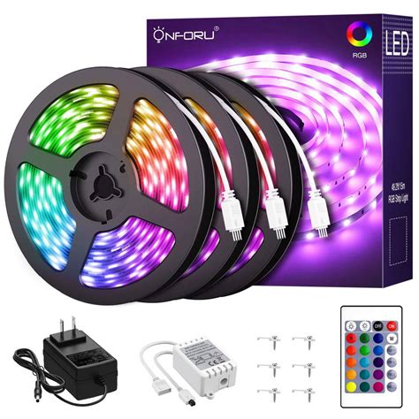 onforu ft rgb led strip lights kit  flexible color changing lights strip  units