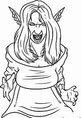 Vampire Coloring Pages Girl Female Printable Girls Color Cartoon Getcolorings Pag sketch template