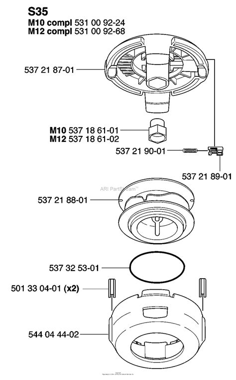 husqvarna trimmer heads   parts diagram