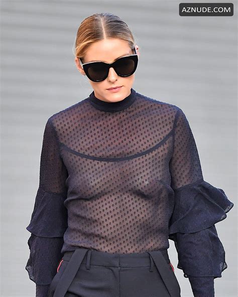 Olivia Palermo Black Sheer Top With Pasties While Exiting Her Apartment