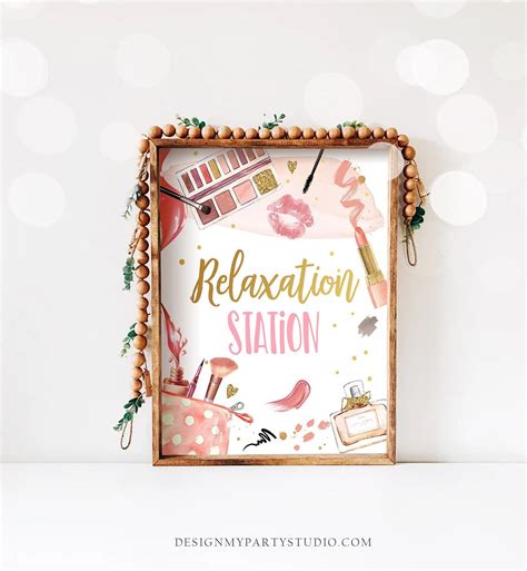 spa party sign spa birthday sign makeup party sign girl relaxation sta