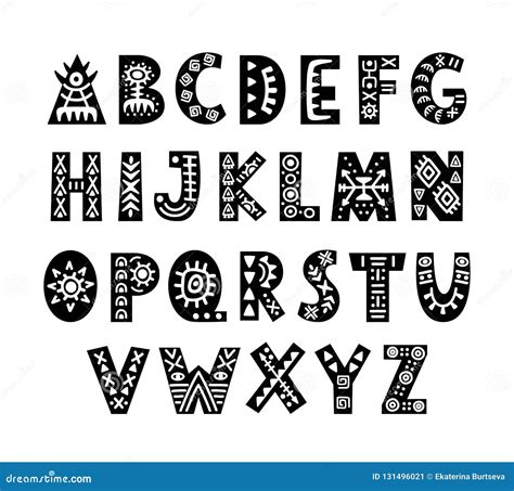 tribal script tattoo font alphabet