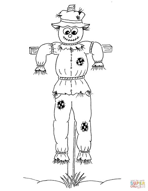 scarecrow coloring page printable scarecrow coloring pages  large