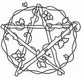 Coloring Pages Witch Embroidery Pagan Venus Pentacle Wiccan Wicca Pentagram sketch template