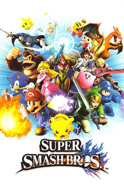 super smash bros video game poster  bananaroad
