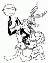 Jam Coloring Bunny Duck Daffy Space Pages Bugs Drawing Looney Tunes Basketball Colouring Sketch Print Drawings Printable Color Coloringhome Cartoon sketch template