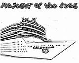 Ship Coloring Cruise Pages Seas Majesty Netart Printable Carnival sketch template