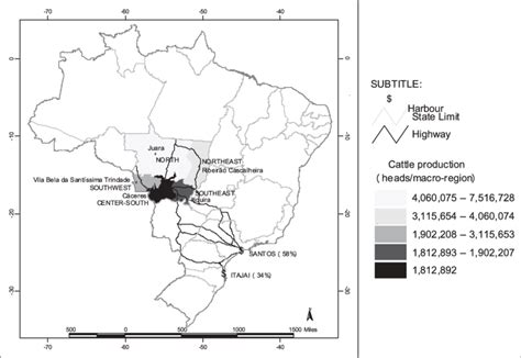 Map Of Brazil Highlighting The State Of Mato Grosso And