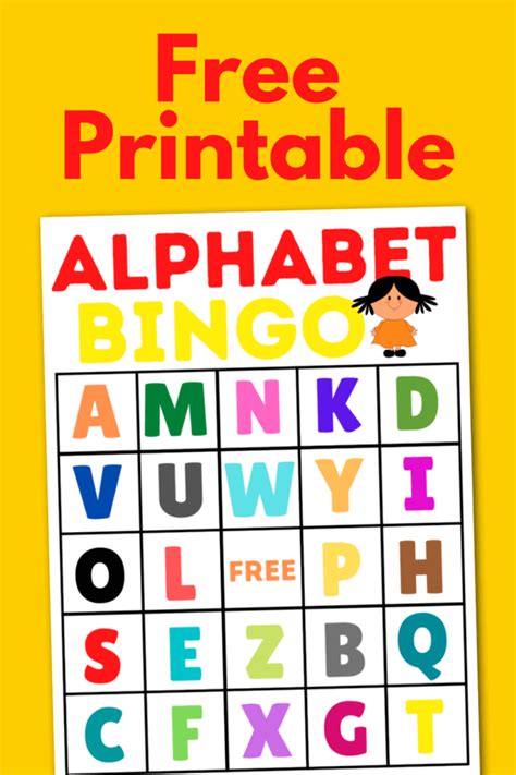alphabet bingo printable game  kids