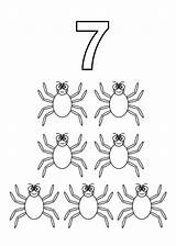 Coloring Number Pages Getcolorings Preschool Spiders Color sketch template
