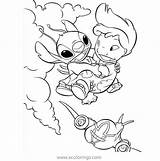 Stitch Lilo Flying Xcolorings sketch template