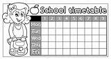 Orario Horario Illustrazione Scolastico Timetable sketch template
