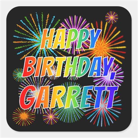 garrett fun happy birthday square sticker zazzlecouk