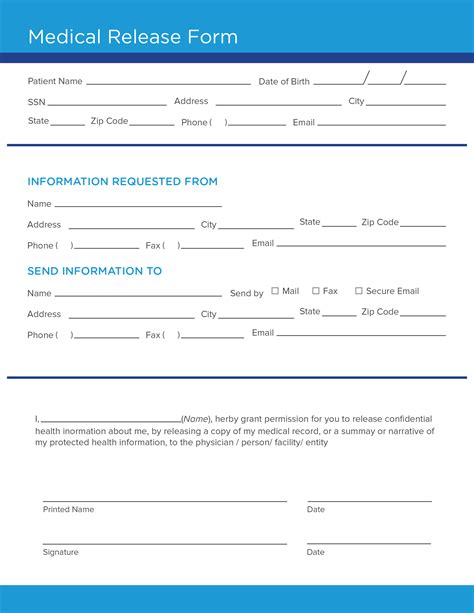 medical release form template continuum