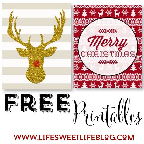 life sweet life  christmas printables deer head fair isle