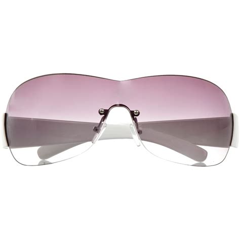 river island white rimless visor sunglasses in white for men lyst