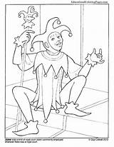 Jester Coloring Pages Book Clowns Printable Template sketch template