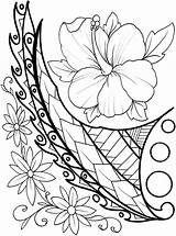 Polynesian Colouring Drawing Dover Erik Siuda Maori Doverpublications sketch template