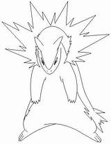 Typhlosion Pokemon Coloring Pages Lineart Deviantart Drawings sketch template