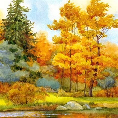 paint  fall landscape  watercolor  ashdown broadcasting