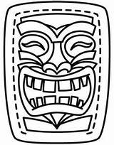 Tiki Mask Hawaiian Template Coloring Party Luau Printable Pages Totem Masks Theme Crafts Stencil Birthday Survivor Clipart Urbanthreads Camp Aloha sketch template