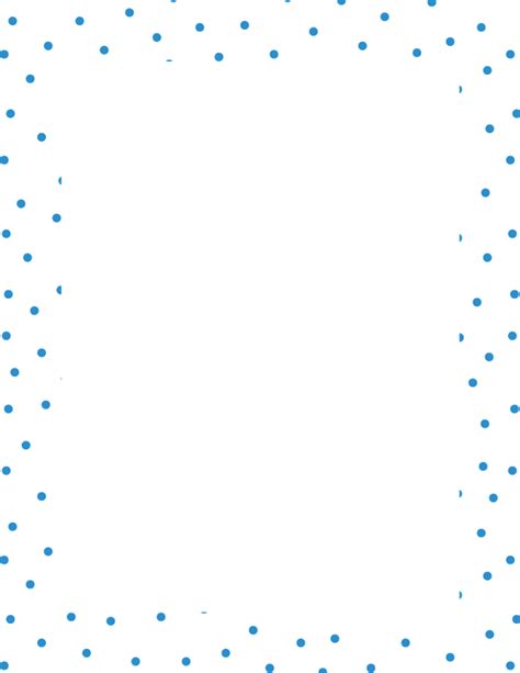 printable blue random mini polka dot page border 14c
